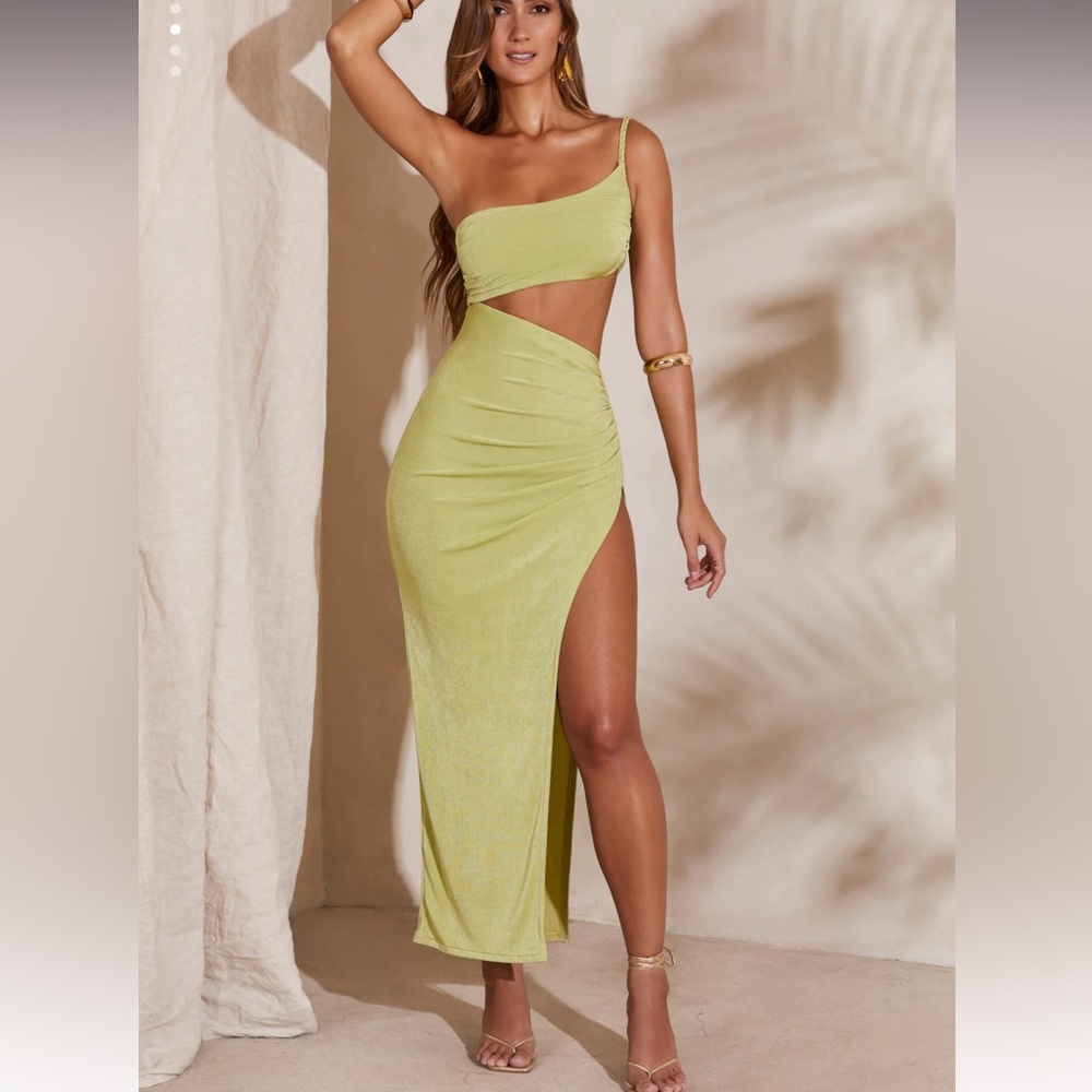 Brand new, Oh Polly green one shoulder cut out dress 🍐✨🤍